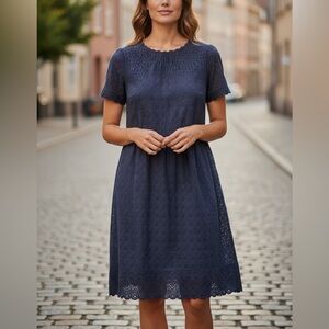 GAP Navy Blue Eyelet Dress